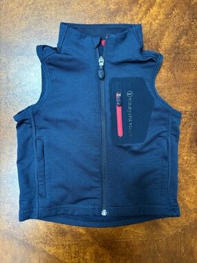 Vineyard Vines Boys Performance Navy Vest with Red Zipper Accent size 2T